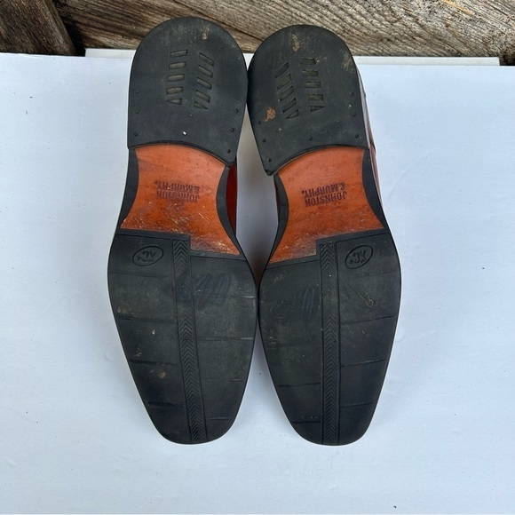 Johnston & Murphy Men's Size 9 M Brown Moc Toe Lace Up Leather Made in Italy - Picture 8 of 9